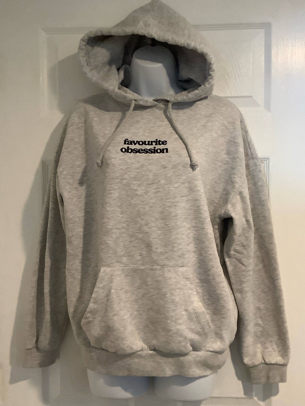 SUBDUED Gray “Favourite Obsession“ Graphic BTS BTC Fall Hoodie Sweatshirt XS